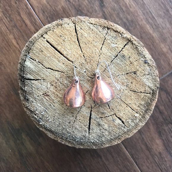Copper and Pearl Earrings - Picture 3 of 5